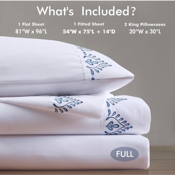 White Sheet Set size full - Picture 2 of 6